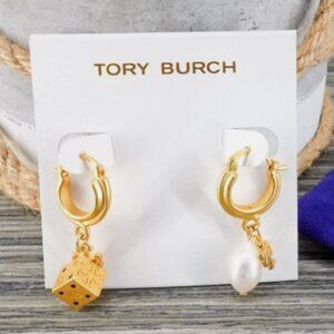 Tory Burch Women's Kira Charm Mismatched Drop Earrings